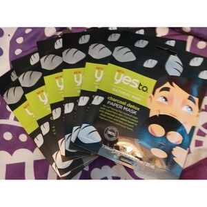 NEW Yes to Natural Man Charcoal‎ Detox Paper Mask x6